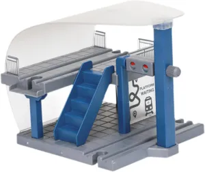 Train Track Accessory Montessori Simulation Station Toy, Station Platform for Train Track for Preschool, Dark Blue