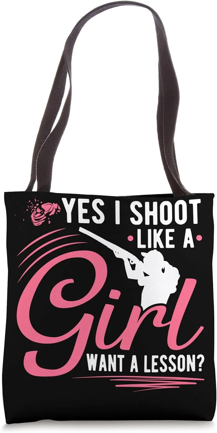 Trap Shooting Girl Trap Sporting Clay Shooter Tote Bag