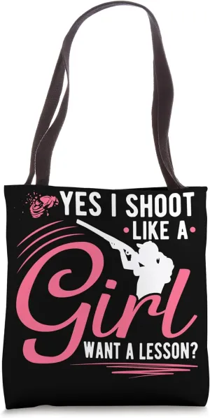 Trap Shooting Girl Trap Sporting Clay Shooter Tote Bag