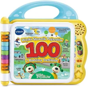 Trefl, Vtech - Great Dictionary of Vehicles with Trefliks Family - Interactive Bilingual Toy: Polish and English, Educational Book, Fun and Learning, Toy for Children from 18 Months