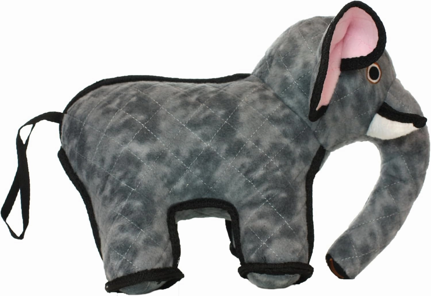 TUFFY - World's Tuffest Soft Dog Toy- Zoo Elephant -Multiple Layers. Made Durable, Strong & Tough. Interactive Play (Tug, Toss & Fetch). Machine Washable & Floats. (Regular)