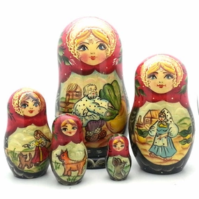Turnip 5 Piece Folk Tale Nesting Doll