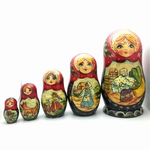 Turnip 5 Piece Folk Tale Nesting Doll