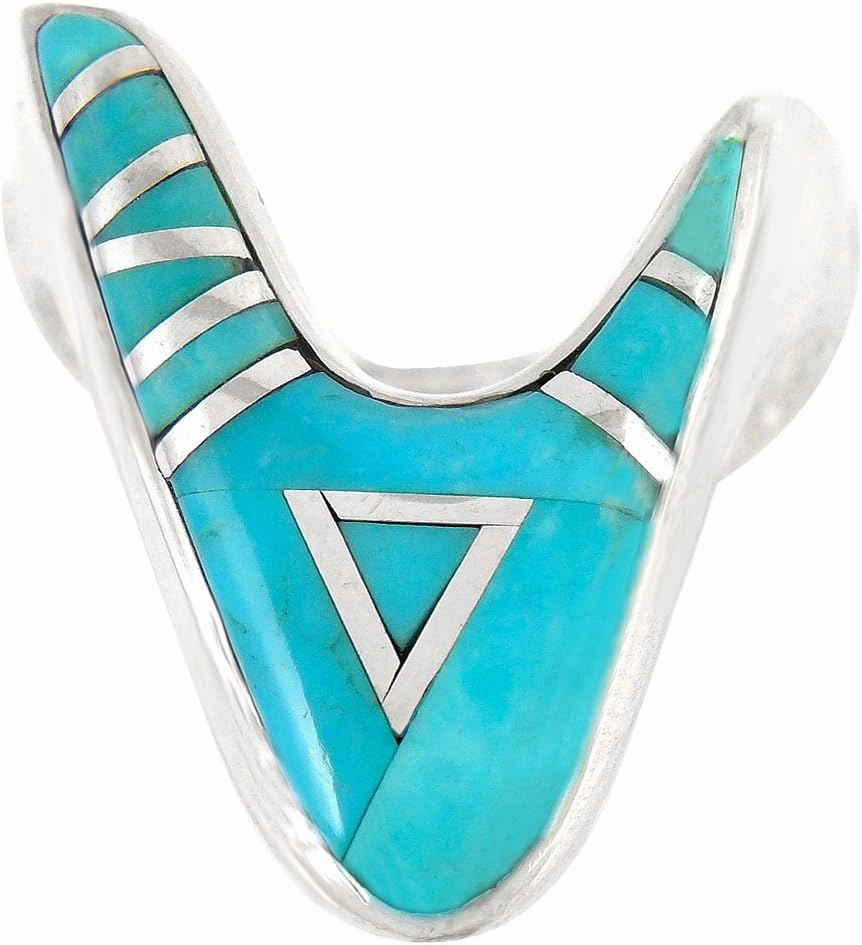 Turquoise Network Sterling Silver 925 Ring with Genuine Gemstones & Gemstones (SELECT color)
