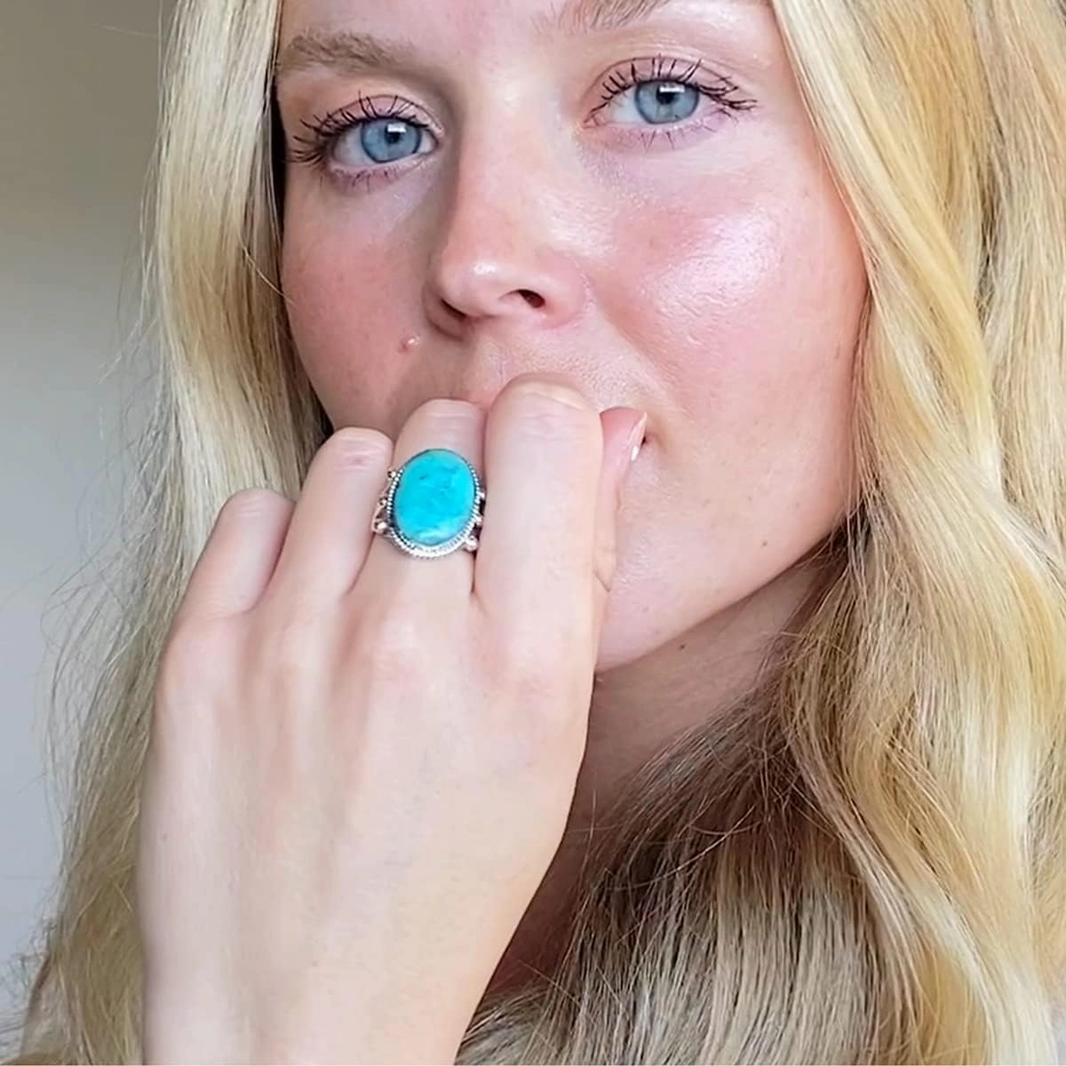 Turquoise Ring Sterling Silver 925 Size 6 to 14 (Turquoise, 9)