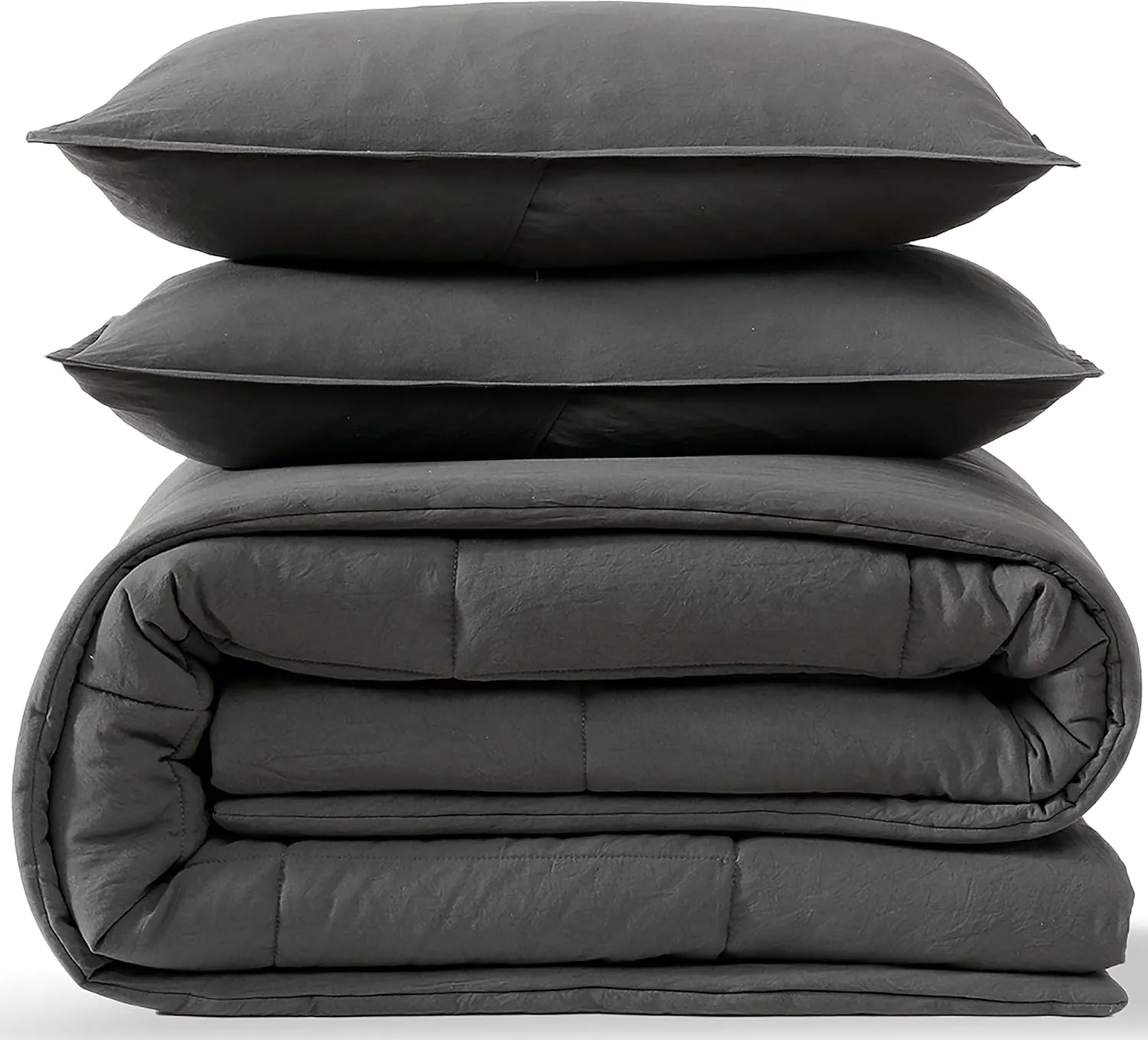 UGG Leonora Comforter Set with 2 Pillow Shams Lightweight Down Alternative Blanket Reversible Cozy Warm All Season Washable and Hypoallergenic Bedding Set, King, Charcoal Grey
