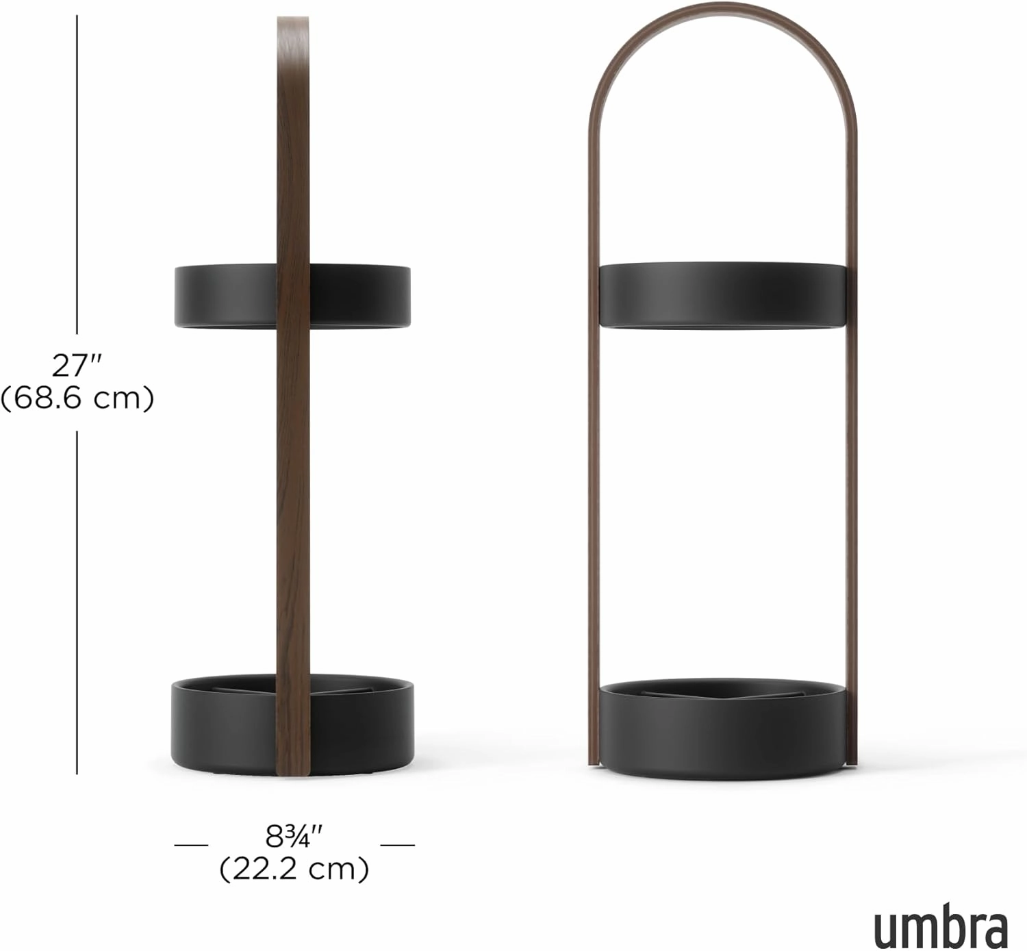 Umbra Space Saving Hub Umbrella Stand, Black/Walnut