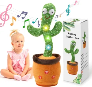 Updated Volume Adjustable Dancing Talking Cactus Toy for Baby Toddler, Mimicking Repeating Singing Interactive Cactus Toy with 120 English Songs for Boys Girls Gifts