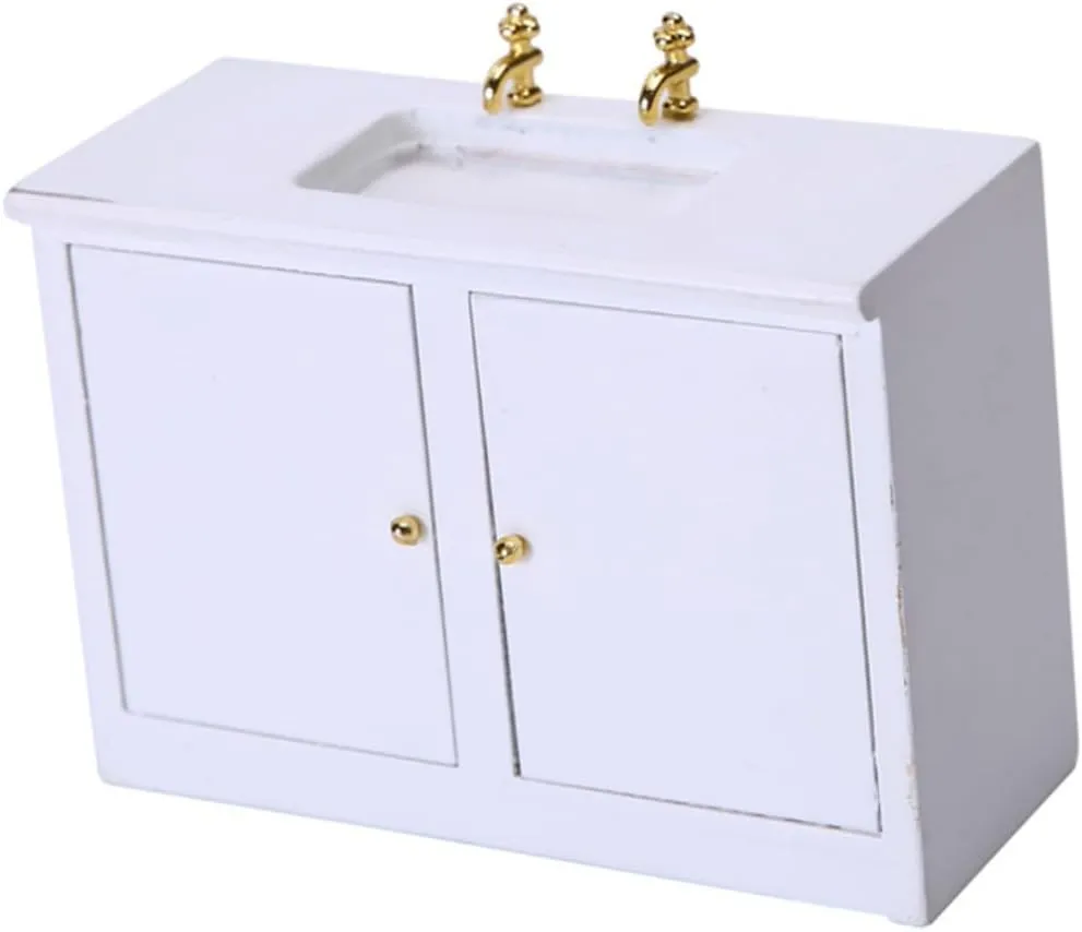 UPKOCH 2 pcs Mini Wash Basin Model for Dollhouse Small House Furniture Accessory Lightweight Safe Decoration for Playtime Design for Miniature Bathroom Scenes