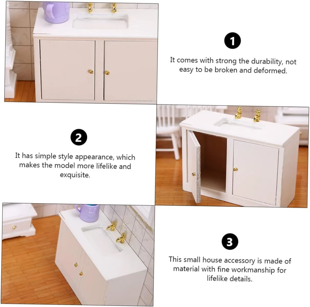 UPKOCH 2 pcs Mini Wash Basin Model for Dollhouse Small House Furniture Accessory Lightweight Safe Decoration for Playtime Design for Miniature Bathroom Scenes