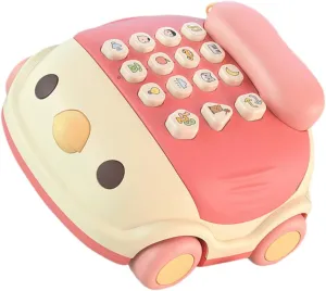 UPKOCH Educational Simulation Telephone Toy for Boys and Girls Interactive Plaything Fruit Buttons Teaching Soft Lighting for Early Learning Family Fun