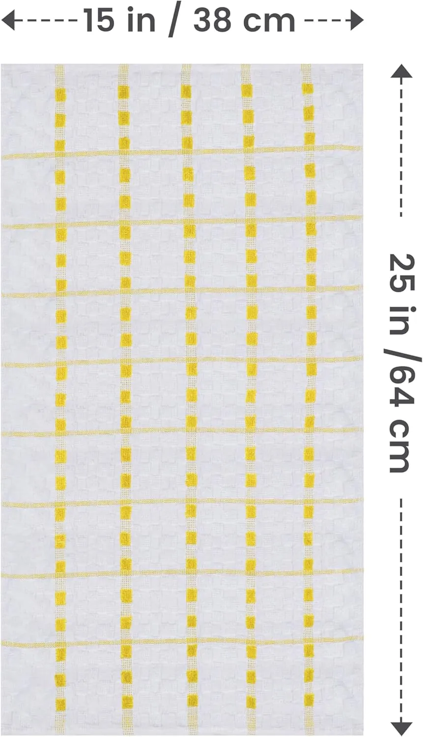 Utopia Kitchen Towels 12 Pack, 15 by 25 Inches, 100% Ring Spun Cotton Super Soft and Absorbent Linen Dish, Tea and Bar Towels Set, Yellow