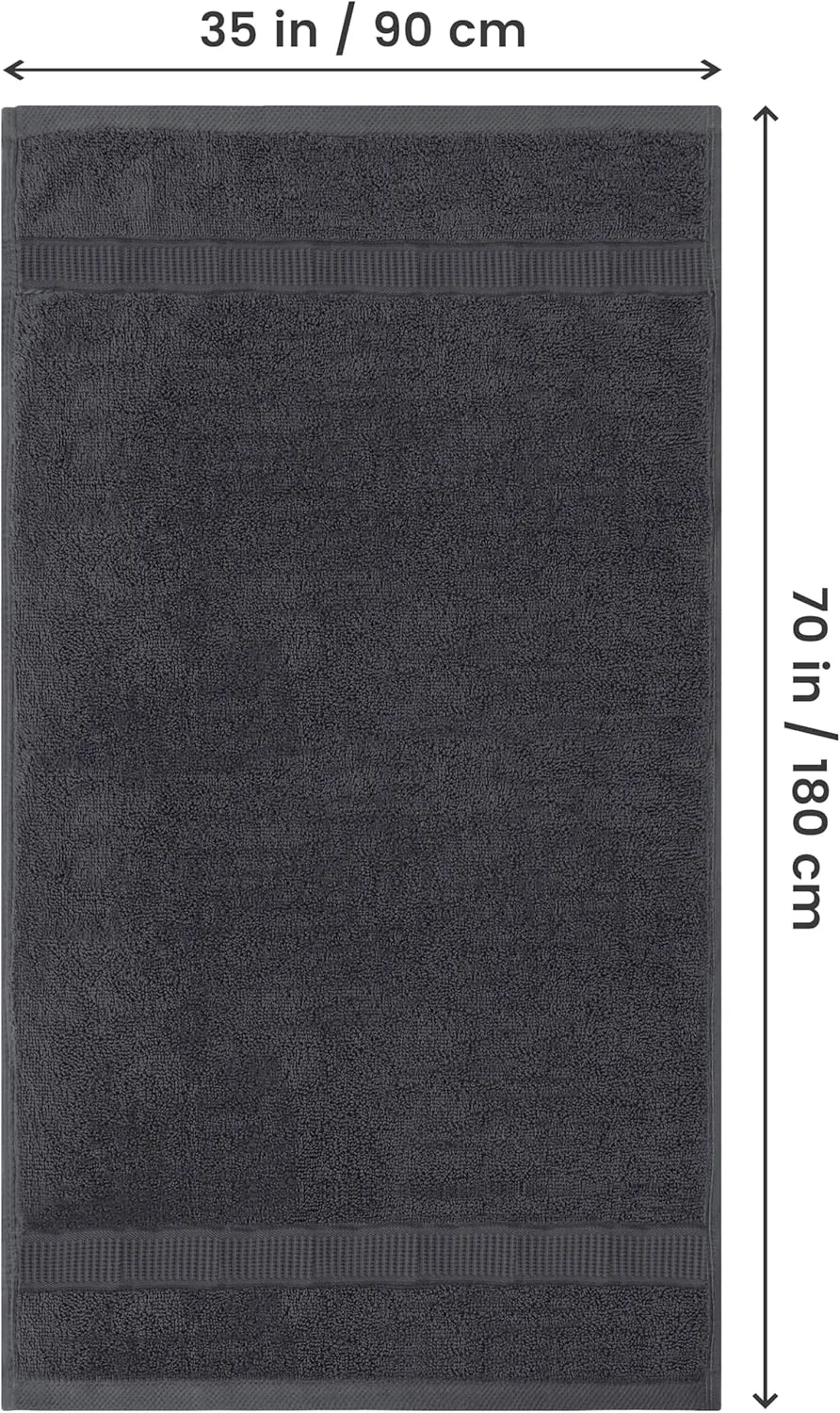 Utopia Towels Luxurious Jumbo Bath Sheet 2 Piece, 600 GSM, 35 by 70 Inches, 100% Ring Spun Cotton, Highly Absorbent and Quick Dry Extra Large Bath Towel, Super Soft Towel, Grey