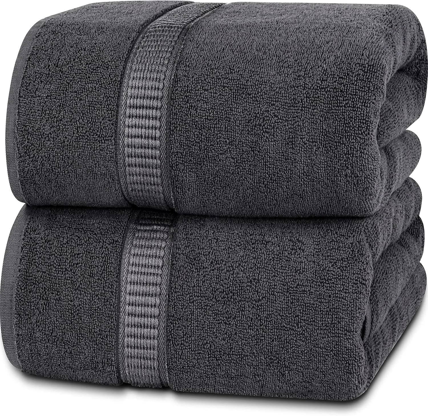 Utopia Towels Luxurious Jumbo Bath Sheet 2 Piece, 600 GSM, 35 by 70 Inches, 100% Ring Spun Cotton, Highly Absorbent and Quick Dry Extra Large Bath Towel, Super Soft Towel, Grey