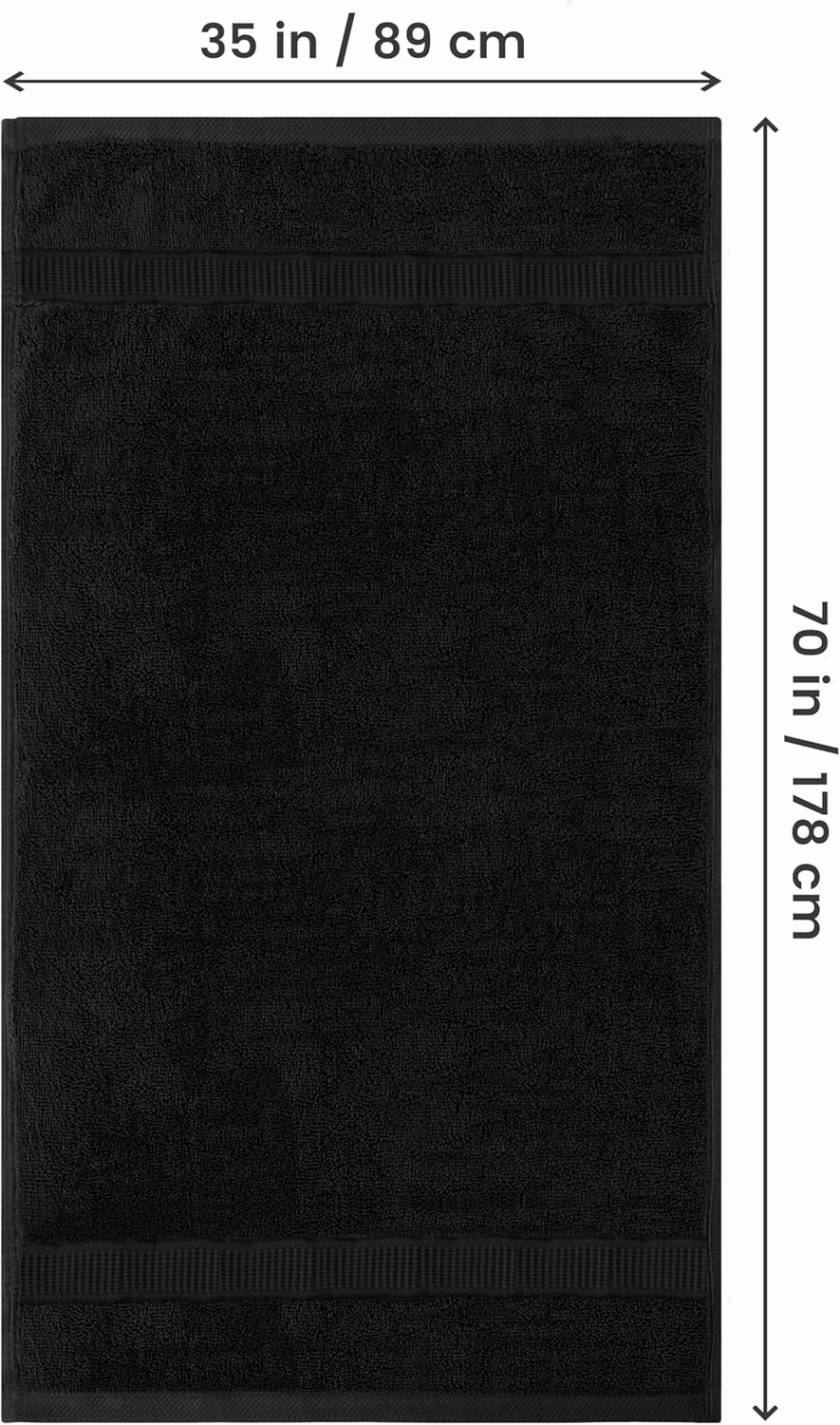 Utopia Towels - Luxurious Jumbo Bath Sheet 2 Piece - 600 GSM (35X70 Inches) 100% Ring Spun Cotton - Highly Absorbent and Quick Dry Extra Large Bath Towel - Super Soft Hotel Quality Towel (Black)