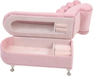 Vaguelly Miniature Sofa Jewelry Box Model Doll House Furniture for Display Cute Craft Decor Soft Storage for Accessories for Photo Props and Cherry Blossom