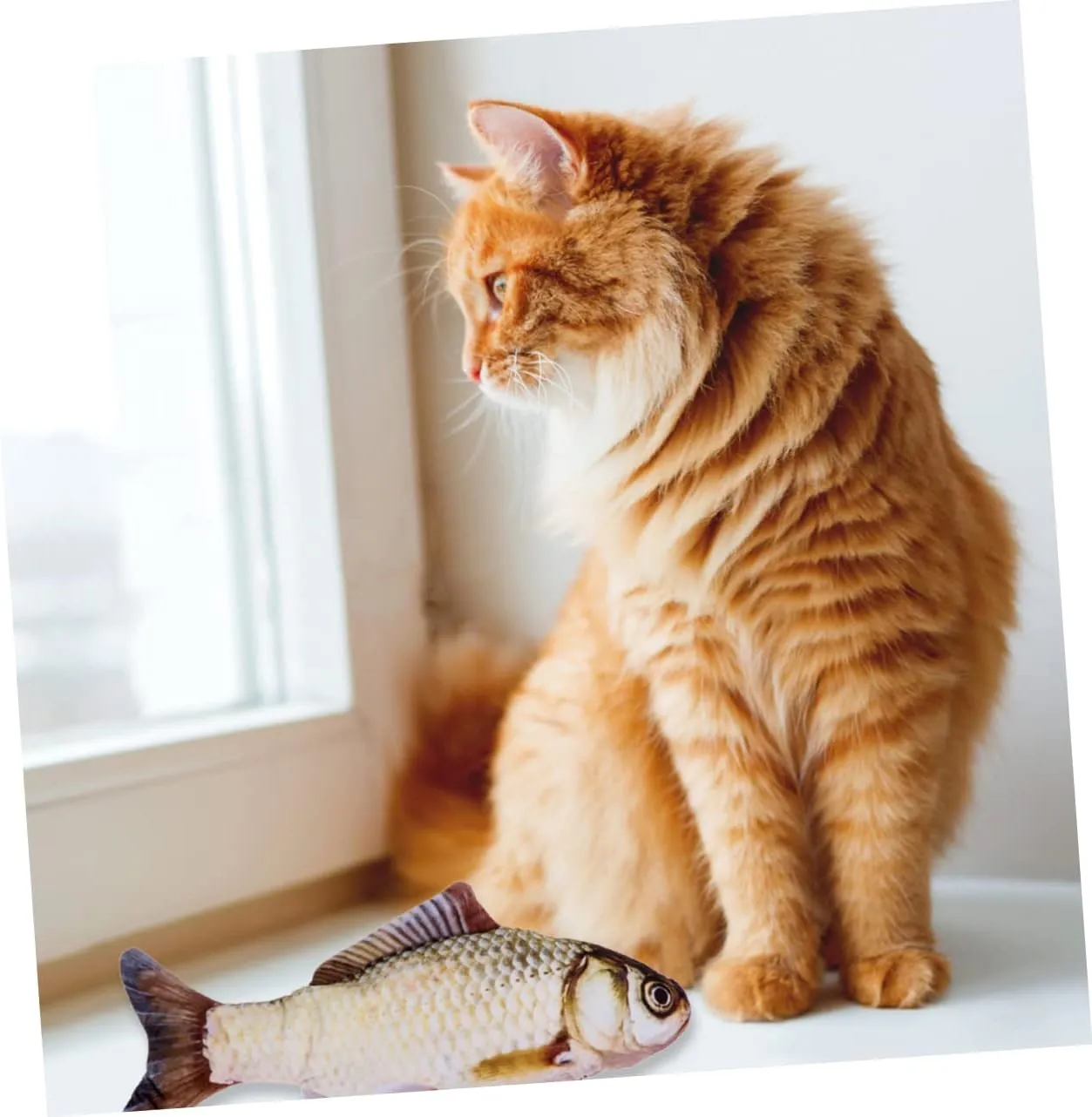 VANZACK USB Rechargeable Cat Jumping Fish Toy Electric Interactive Teaser for Cats Funny Grass Keeps Pets Engaged for Indoor Playtime Includes Catnip Pack