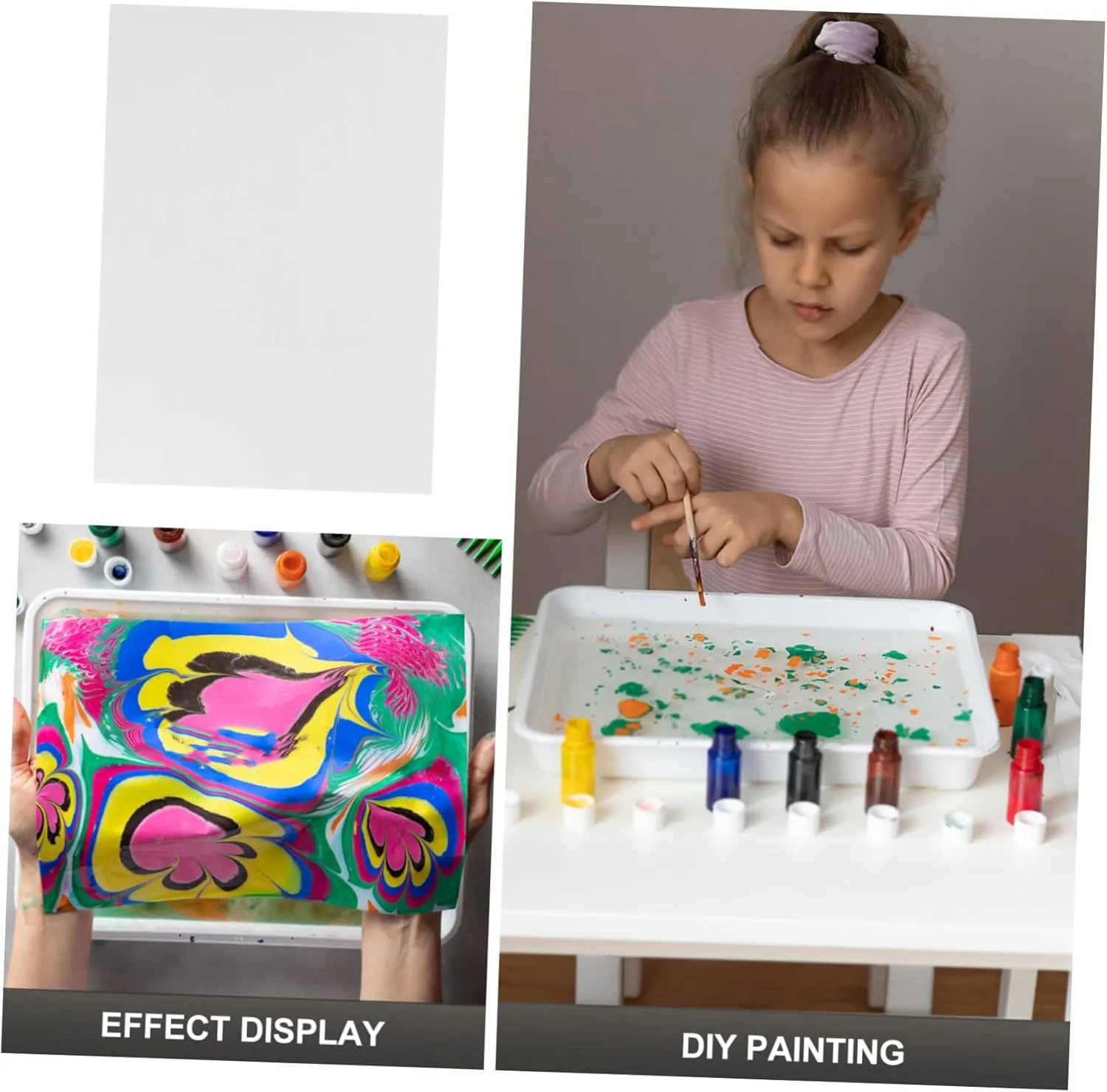 Veemoon 5sets Child-Friendly Art Paper Marbling Coloring Sheets Bulk for Creative Boys and Girls 50sheets*5