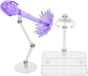 VICASKY Adjustable Action Figure Stand with Effects, 2pcs Doll Display Holder for Collectibles, Purple Plastic, 4.72 X 3.93 X 1.57 Inch, Ideal for Showcasing Models, Dolls, and Figures in Home, Off