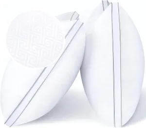 viewstar Bed Pillows Standard Size Set of 2, Hotel Cooling Down Alternative Gusseted Pillows for Side, Back, or Stomach Sleepers, White