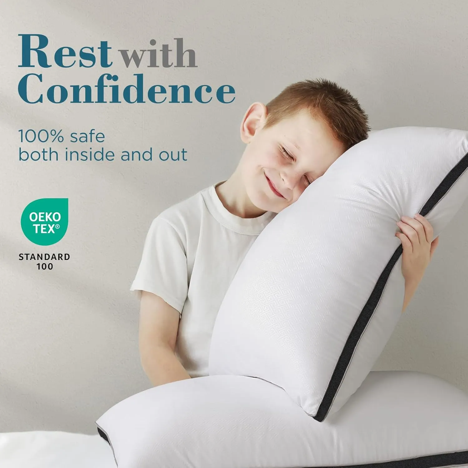 viewstar King Size Pillows Set of 2, Hotel Quality Cooling Down Alternative Gusseted Bed Pillows for Side, Back, or Stomach Sleepers, Black