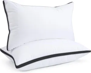 viewstar King Size Pillows Set of 2, Hotel Quality Cooling Down Alternative Gusseted Bed Pillows for Side, Back, or Stomach Sleepers, Black