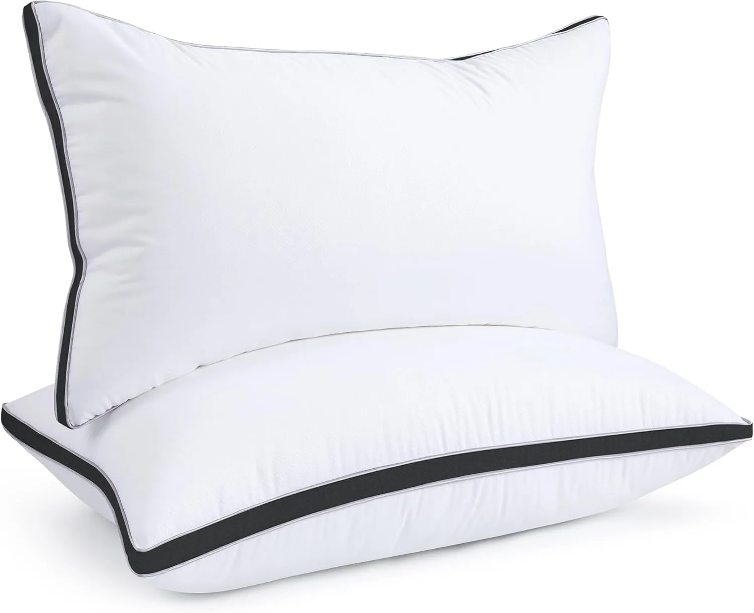 viewstar King Size Pillows Set of 2, Hotel Quality Cooling Down Alternative Gusseted Bed Pillows for Side, Back, or Stomach Sleepers, Black