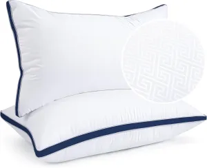 viewstar King Size Pillows Set of 2, Hotel Quality Cooling Down Alternative Gusseted Bed Pillows for Side, Back, or Stomach Sleepers, Navy