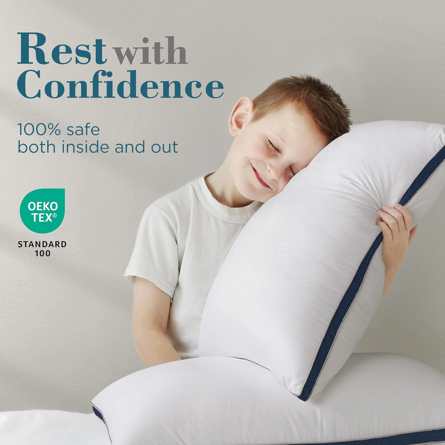 viewstar Pillows Queen Size Set of 2, Hotel Quality Cooling Down Alternative Gusseted Bed Pillows for Side, Back, or Stomach Sleepers, Navy