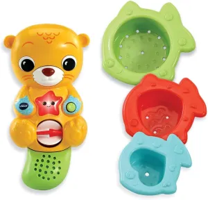 VTech - My Little Otter Bath Toy, Baby Bath Toy, Floating Interactive Animal, Musical Game, 3 Colanders Colorful Fishes, Gift for Children Girl and Boy from 1 Year