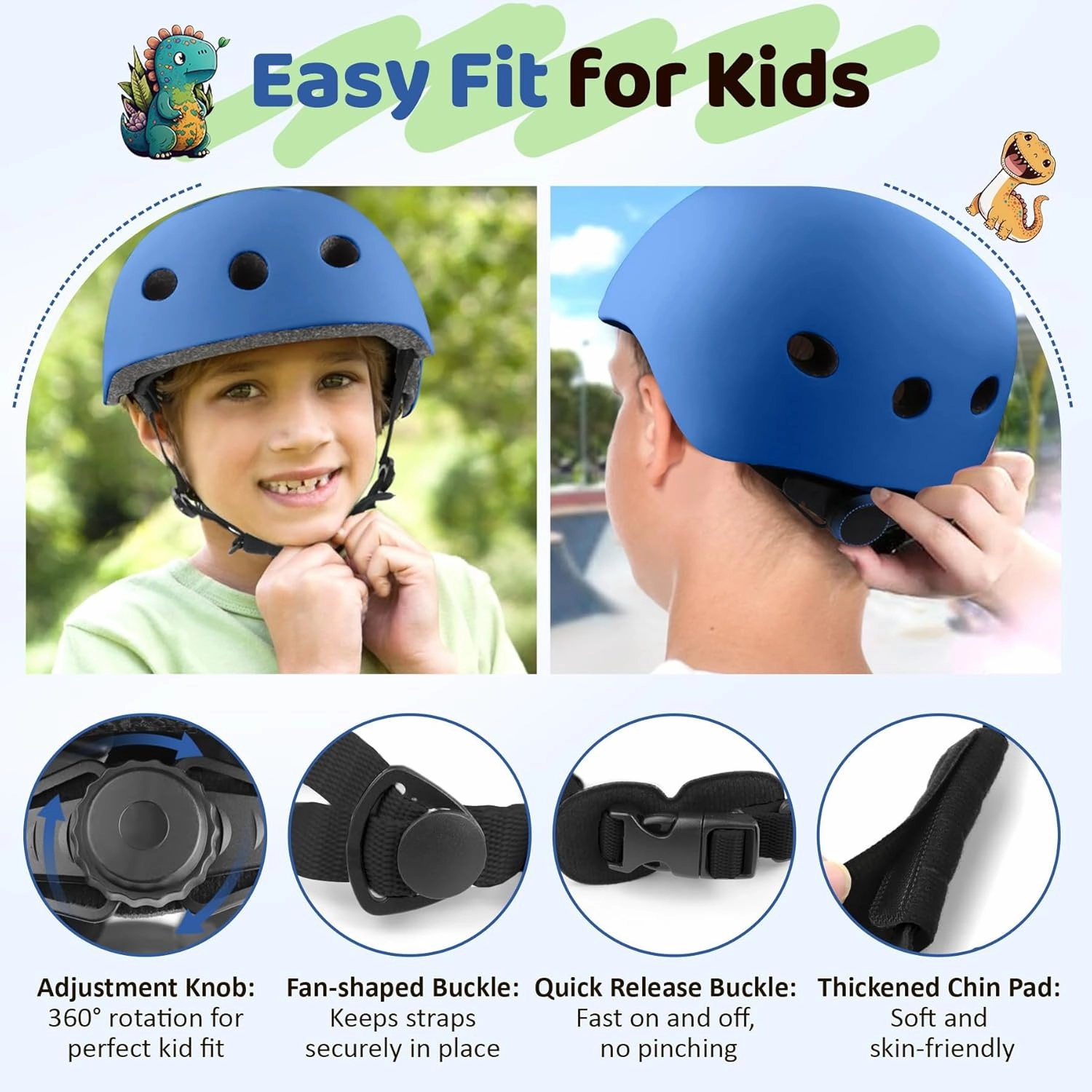 Vvinca Toddler Kids Bike Helmet for Ages 1-2-3-4-5-6-7-8 Years with DIY Stickers, Kids Helmet for Multi-Sport Skateboard Scooter Roller Skating Adjustable Birthday Gift for Child Girls Boys Safety