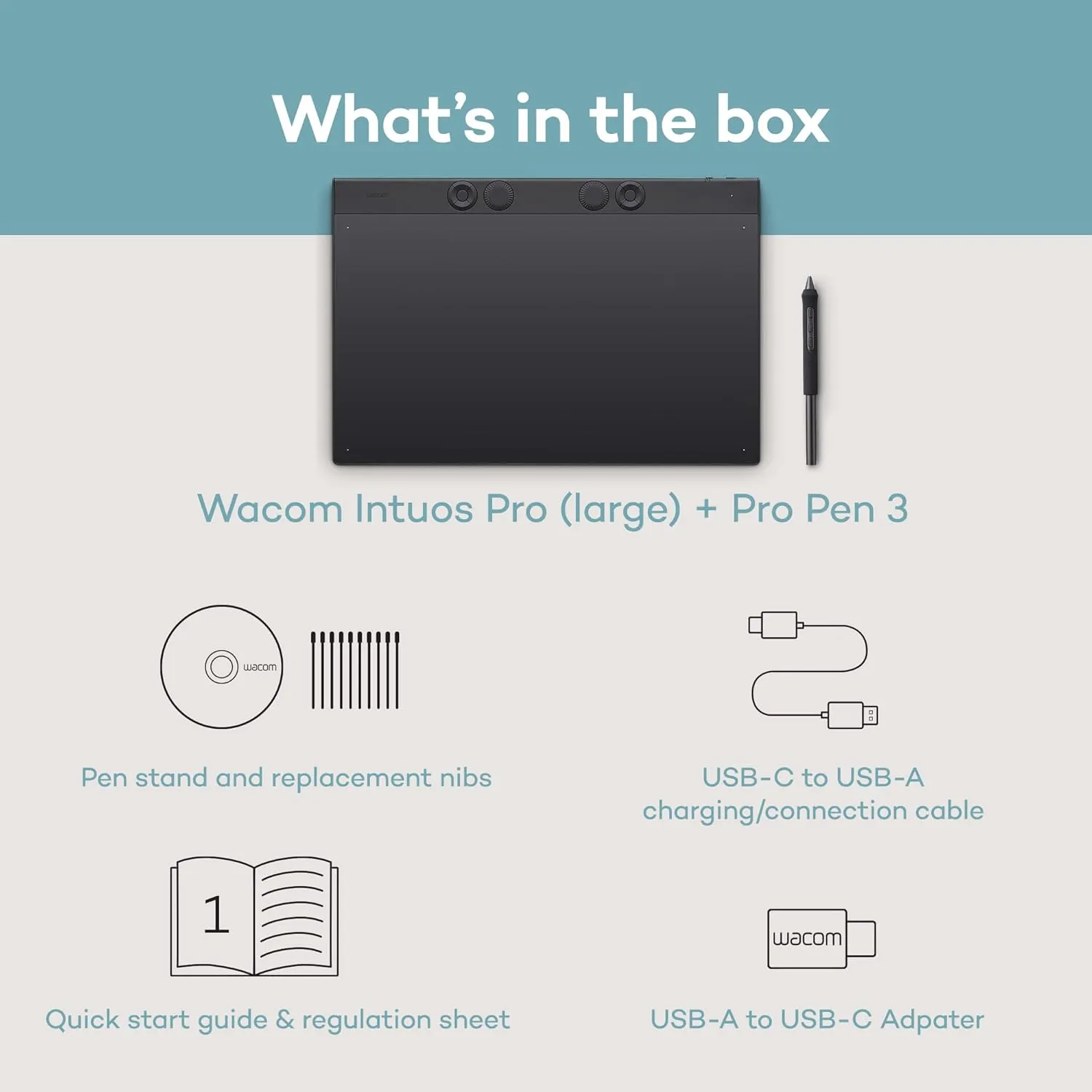 Wacom Intuos Pro Large Bluetooth Professional Graphic Drawing Tablet with Pro Pen 3, Compatible with Mac, Windows - 2025 Edition