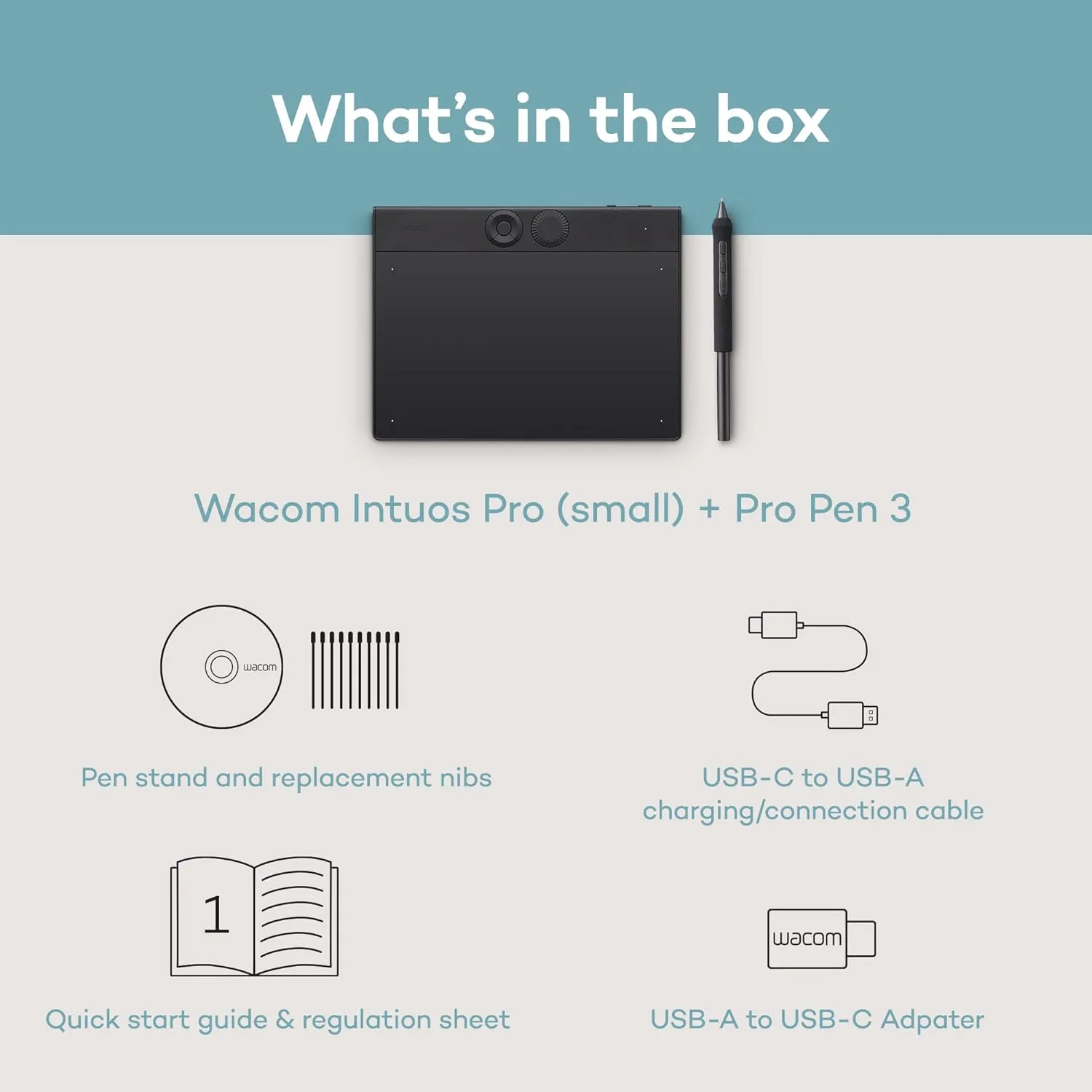Wacom Intuos Pro Small Bluetooth Professional Graphic Drawing Tablet with Pro Pen 3, Compatible with Mac, Windows - 2025 Edition