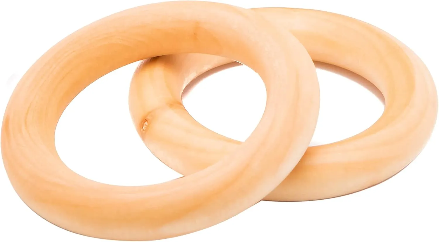 Walnut Tree - Maple Wood Teething Rings, Natural Wooden Teething Ring, Handcrafted Baby Teether, Plastic & Lead-Free Teething Ring, Baby Teether Toys, 3 Inches, Set of 4