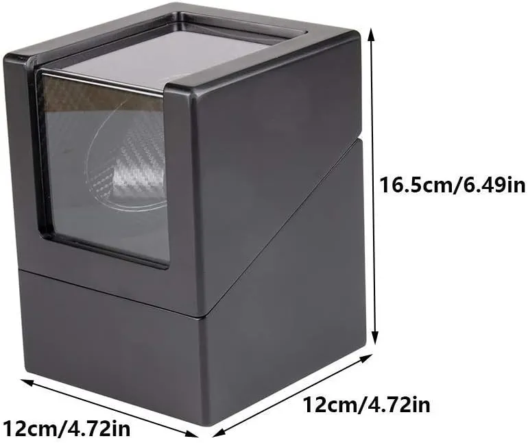 Watch Winder Box, Two Power Drive Modes, Wood Shell Piano Paint Exterior, Quiet Motors, Fit Man Women Automatic Watch Watch Winder Storage Display Box (Black A)