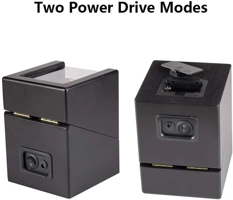 Watch Winder Box, Two Power Drive Modes, Wood Shell Piano Paint Exterior, Quiet Motors, Fit Man Women Automatic Watch Watch Winder Storage Display Box (Black A)