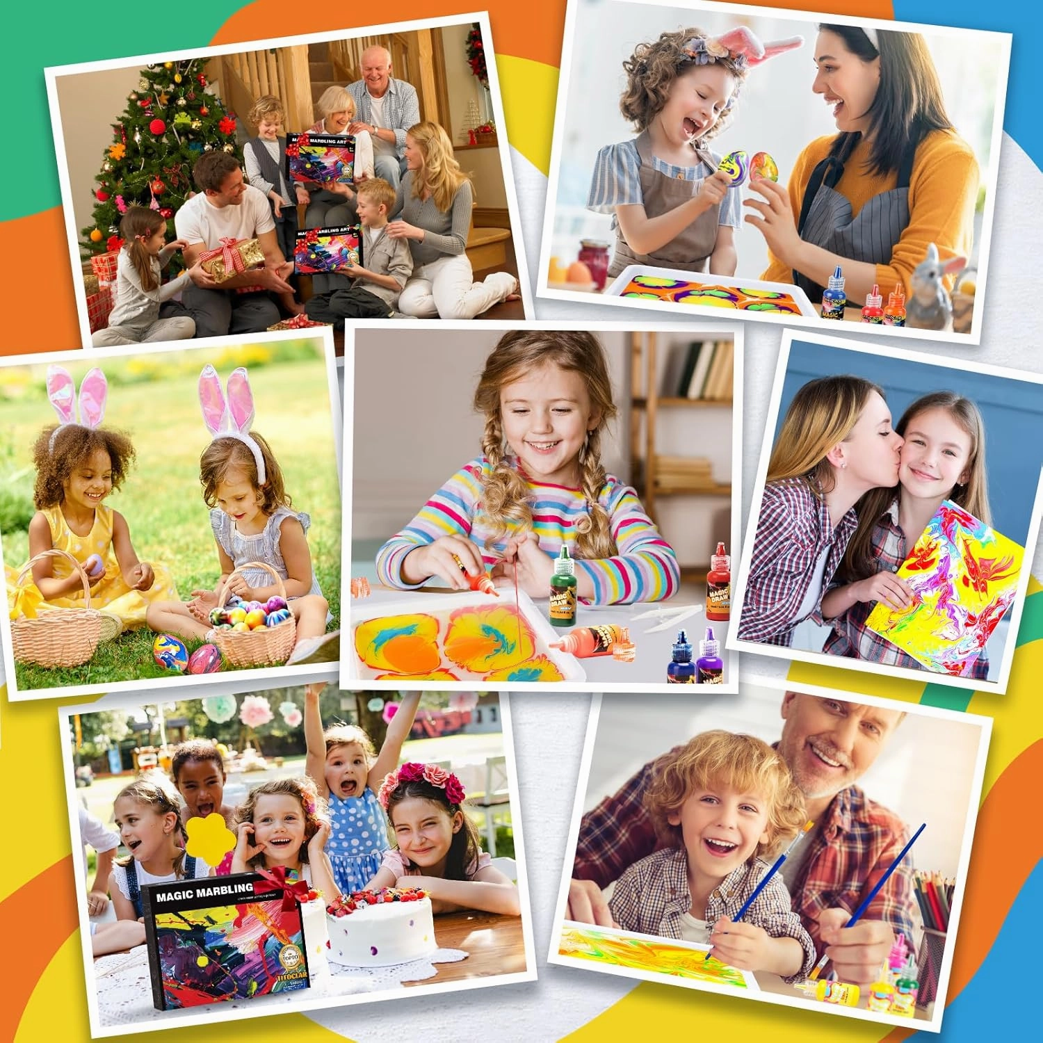 Water Marbling Paint Kit, Arts and Crafts For Kids,Birthday Gifts for Girls Boys 3 Years Old, Toys For Ages 8-13 5-7 3-6, Art Supplies for Kids