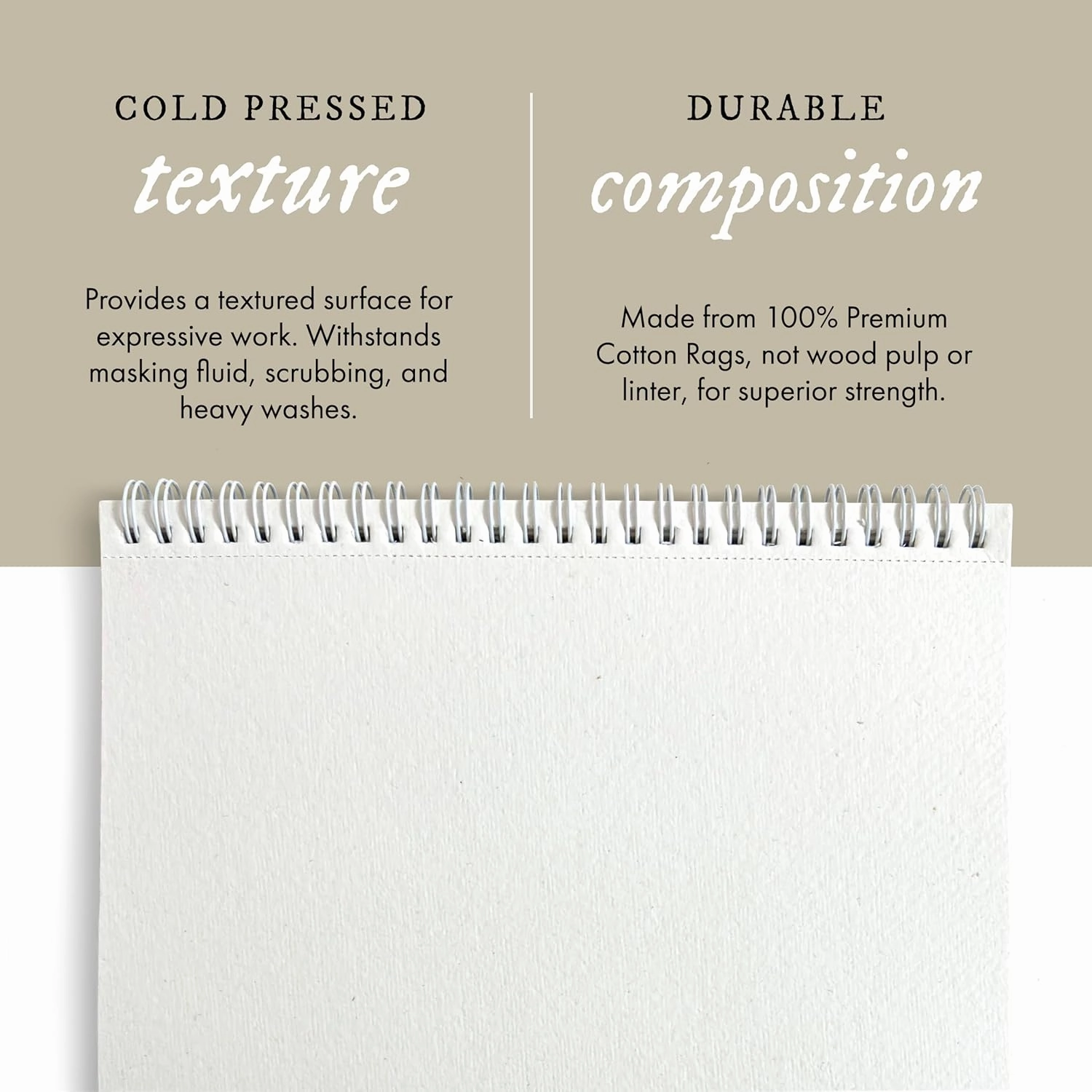 Watercolor Paper Pad, 16 Sheets, 5.5x8.5 (140lb/300g) | Handmade 100% Cotton Rag, Cold Pressed Paint Paper, Acid-Free Water Color Paper Pad, Wirebound Watercolor Sketchbook Journal