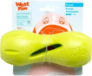 West Paw Zogoflex Qwizl Interactive Treat Dispensing Dog Puzzle Treat Toy for Dogs, Granny Smith, Large
