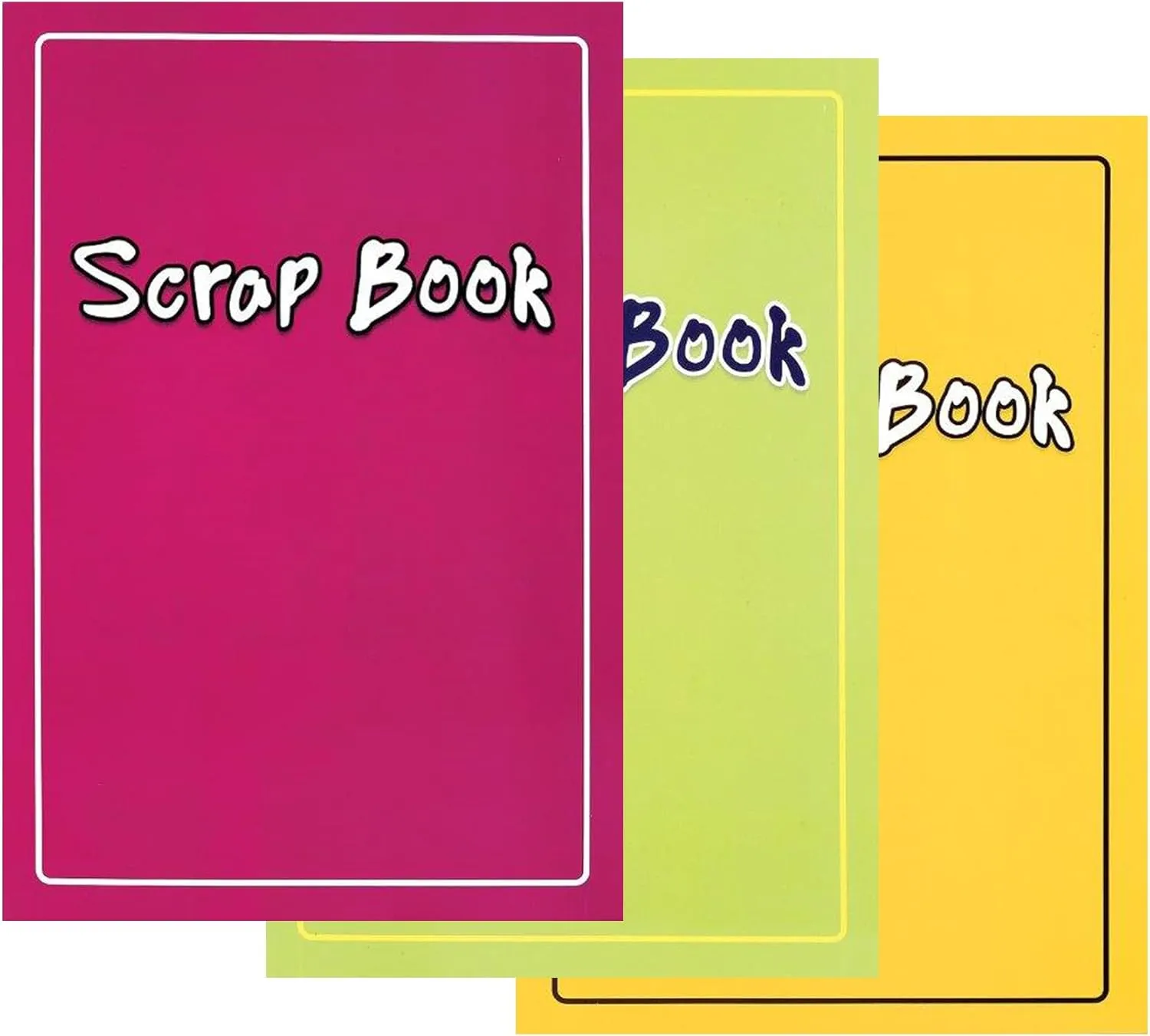 WF Graham Scrapbook, Set of 3 Scrap Books for Adults and Kids | Art Book, Sketch Pad Scrap Book Set, Coloured Paper Sketch Book Drawing Pad for Kids