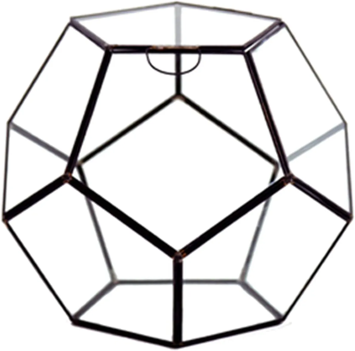 WGV Geometric Planter Terrarium, Width 8.7" Height 7.5" Clear Glass Black Frame DIY Succulent air Plant Miniature Fairy Garden Windowsill Tabletop Decor, Globe Geode 1 Piece