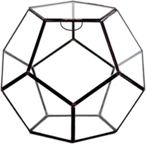 WGV Geometric Planter Terrarium, Width 8.7" Height 7.5" Clear Glass Black Frame DIY Succulent air Plant Miniature Fairy Garden Windowsill Tabletop Decor, Globe Geode 1 Piece