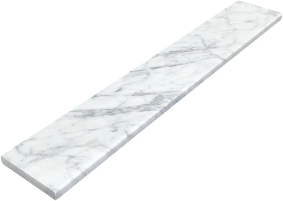 White Carrara Marble Saddle | Eased Edge | 3/4” Thickness (Marble Polished, 4" x 24")