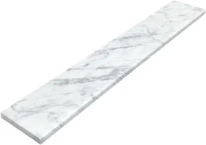 White Carrara Marble Saddle | Eased Edge | 3/4” Thickness (Marble Polished, 4" x 24")