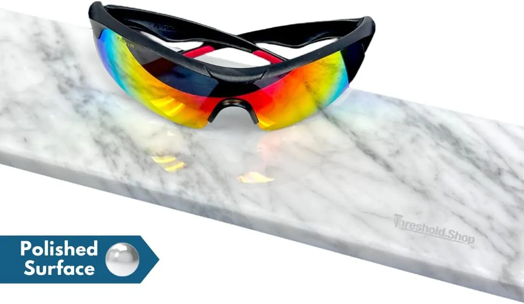 White Carrara Marble Saddle | Eased Edge | 3/4” Thickness (Marble Polished, 4" x 24")