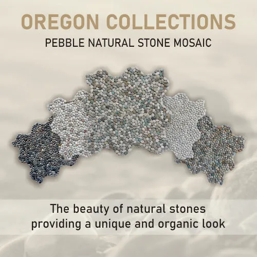 White Green Mini Pebble Natural Stone Mosaic Wall & Floor Tile | 11 Tiles per case