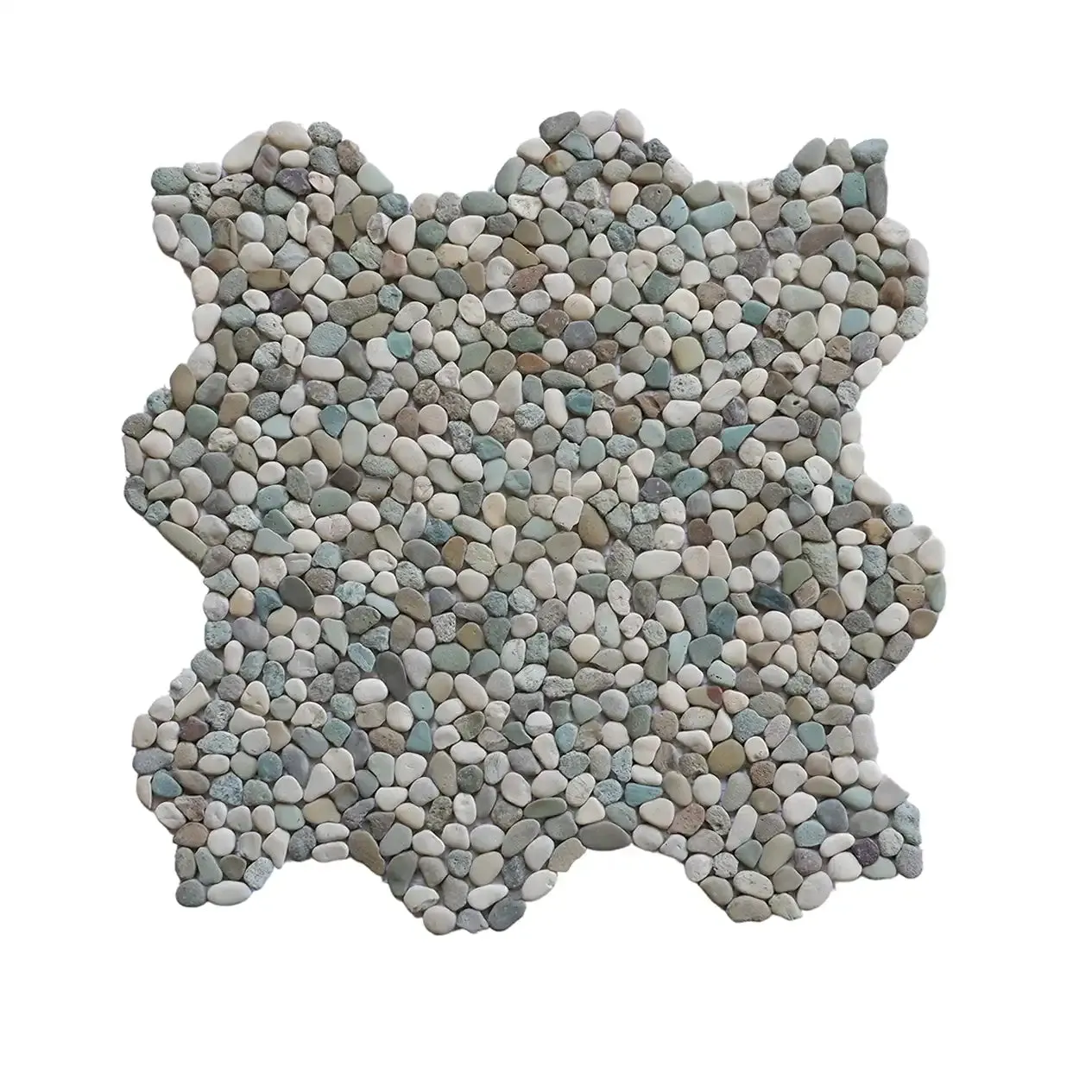 White Green Mini Pebble Natural Stone Mosaic Wall & Floor Tile | 11 Tiles per case
