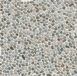 White Green Mini Pebble Natural Stone Mosaic Wall & Floor Tile | 11 Tiles per case