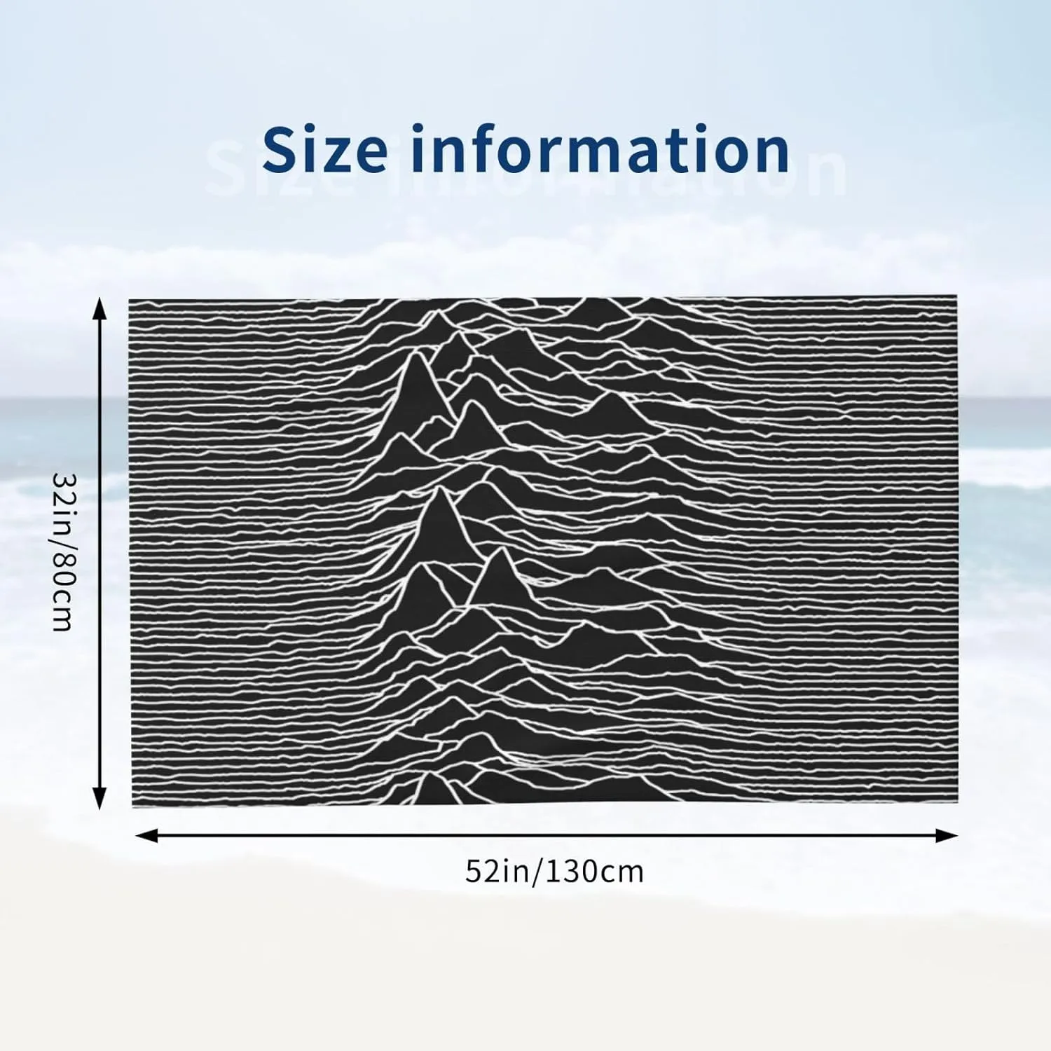 White Lines Compose Mountains Beach Towel 32X52 inch Large Bath Towels for Quick Dry Absorbent Towel for Bathroom Pool