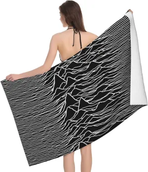 White Lines Compose Mountains Beach Towel 32X52 inch Large Bath Towels for Quick Dry Absorbent Towel for Bathroom Pool